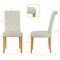 Costway Set of 2 Parsons Upholstered Fabric Chair with Wooden Legs Pink/Beige/Grey/White&Black